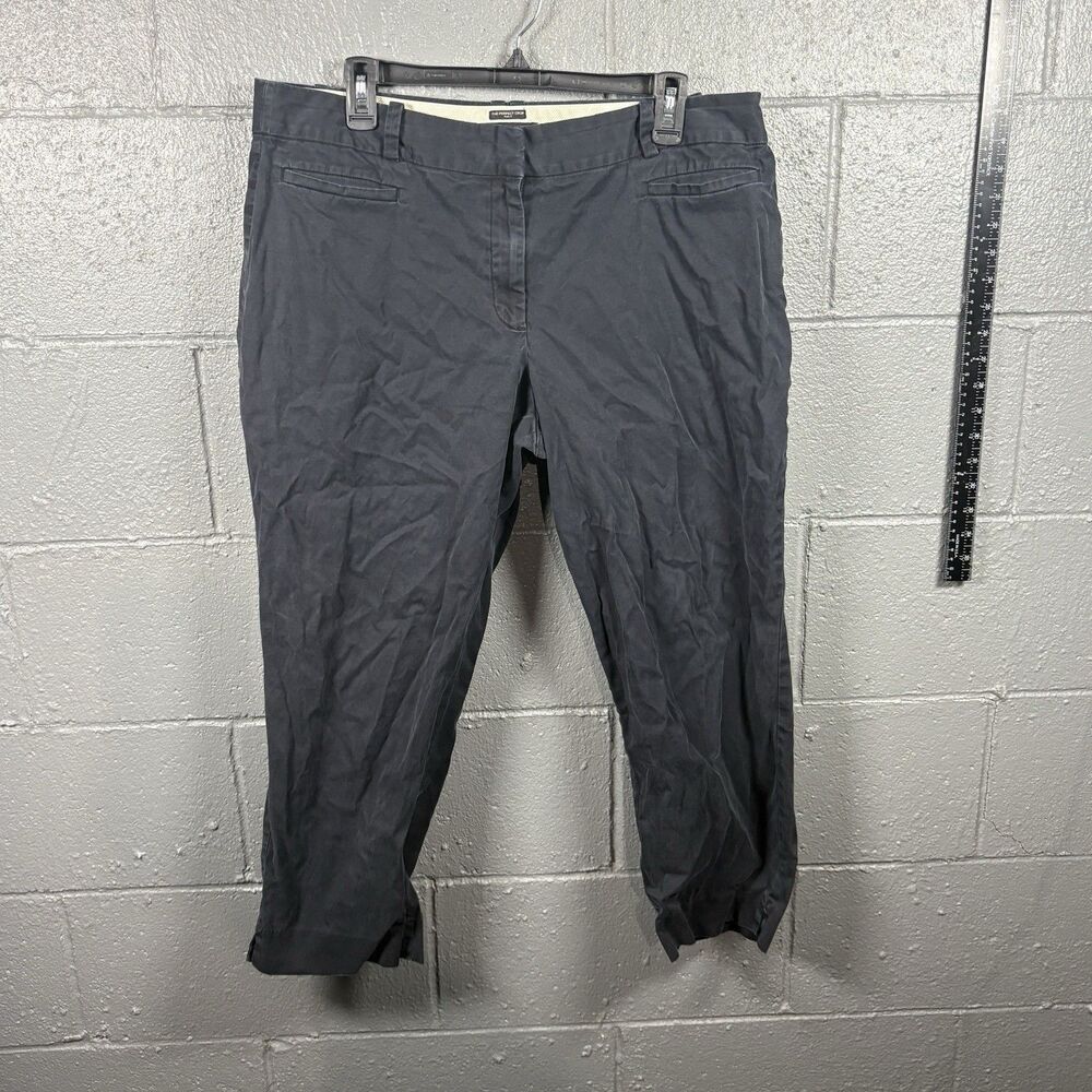 Talbots Perfect Crop Curvy Pants Gray Womens 16 Stretch Ankle Workwear Office